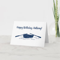 Eenvoudig blauw rowboot grafisch bericht