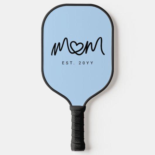 Eenvoudig Blauw Schattig Hart Script Moeder Opgeri Pickleball Paddle (Voorkant)