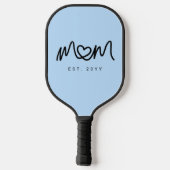 Eenvoudig Blauw Schattig Hart Script Moeder Opgeri Pickleball Paddle (Achterkant)