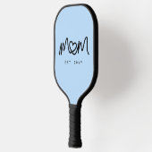 Eenvoudig Blauw Schattig Hart Script Moeder Opgeri Pickleball Paddle (Links)
