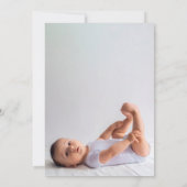 Eenvoudig Blauw Schrift Cute Hallo Baby Twee Foto Aankondiging (Achterkant)