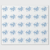 Eenvoudig blauw script | Cerulean Bloeiende Douche Cadeaupapier (Vlak)