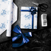 Eenvoudig blauw script | Cerulean Bloeiende Douche Cadeaupapier
