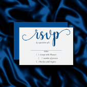 Eenvoudig blauw script | Cerulean Classic Flourish RSVP Kaartje