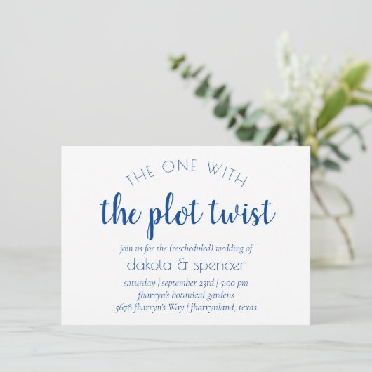 Eenvoudig blauw script | Cerulean One met Plot Twi Kaart (Staand voorkant)
