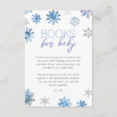 Eenvoudig Blauw Sneeuwvlok Baby shower Boek Aanvra Informatiekaartje (Voorkant)