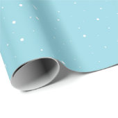 Eenvoudig Blauw Sneeuwvlok Patroon Wrapping Papier (Rol Hoek)