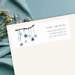 Eenvoudig blauw Star mobiel Baby shower adres Etiket<br><div class="desc">Neem contact met mij op via yellowfebstudio@gmail.com voor meer aanpassingen of andere overeenkomende objecten.</div>