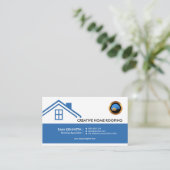 Eenvoudig blauw startscherm van elegant stijlvolle visitekaartje (Staand voorkant)