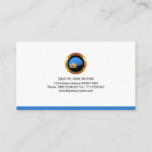 Eenvoudig blauw startscherm van elegant stijlvolle visitekaartje (Achterkant)