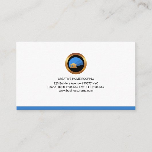 Eenvoudig blauw startscherm van elegant stijlvolle visitekaartje (Achterkant)