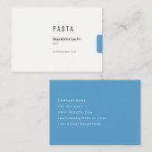 Eenvoudig / blauw tabblad visitekaartje (Voorkant / Achterkant)