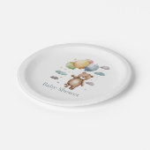 Eenvoudig blauw teddybeer baby shower papieren bordje (Gekanteld)