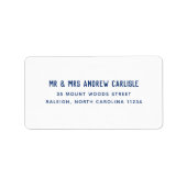 Eenvoudig blauw tekstadreslabel etiket (Voorkant)