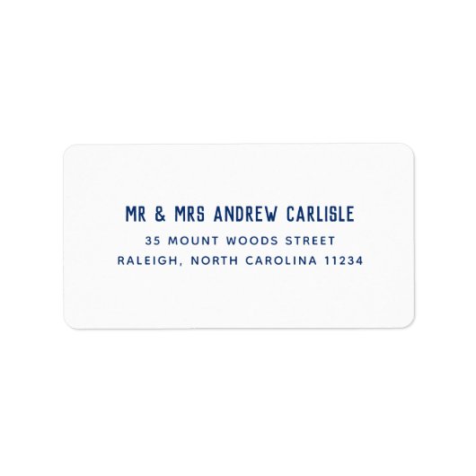 Eenvoudig blauw tekstadreslabel etiket (Voorkant)