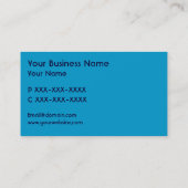 Eenvoudig blauw-themavliegtuig aangepaste visiteka visitekaartje (Achterkant)