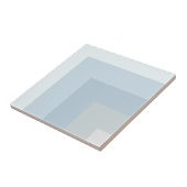 Eenvoudig blauw tinten kwart vierkante vorm ontwer tegeltje (Zijkant)