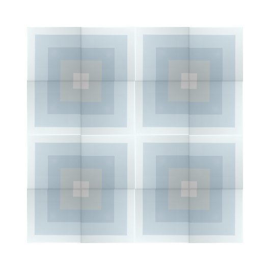 Eenvoudig blauw tinten kwart vierkante vorm ontwer tegeltje