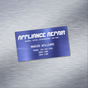 Eenvoudig blauw toestel reparatie magnetisch visitekaartje