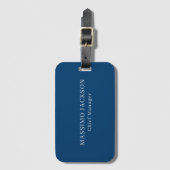 Eenvoudig blauw trendy minimalistisch professionee bagagelabel (Voorkant (verticaal))
