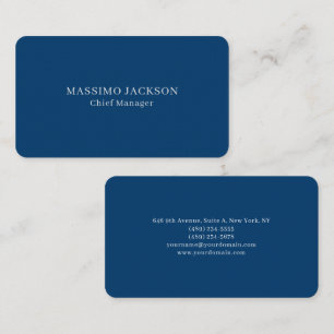 Eenvoudig blauw trendy minimalistisch professionee visitekaartje