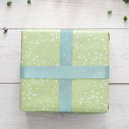 Eenvoudig Blauw Turquoise Waterverf Witte Speckles Satijnen Lint