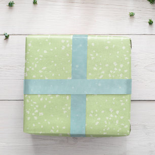 Eenvoudig Blauw Turquoise Waterverf Witte Speckles Satijnen Lint