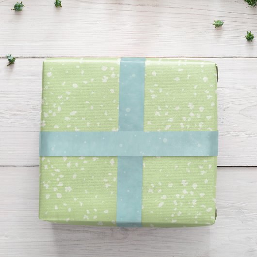 Eenvoudig Blauw Turquoise Waterverf Witte Speckles Satijnen Lint