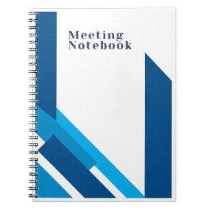 Eenvoudig Blauw Vergadernotitieboek Notitieboek