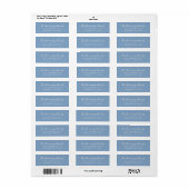 Eenvoudig blauw visgraat vakantie retour adres etiket (Full Sheet)