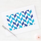 Eenvoudig blauw visgraatpatroon rechthoekige sticker (Envelop)