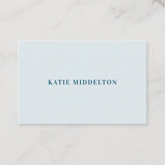 Eenvoudig, blauw visitekaartje (Voorkant)