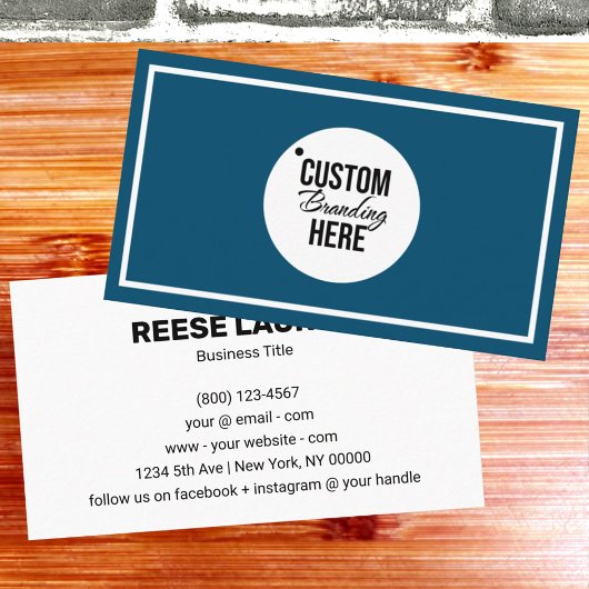 Eenvoudig blauw Visitekaartje