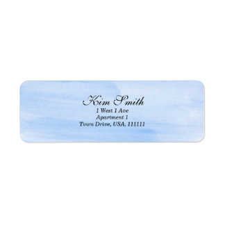 Eenvoudig Blauw Watercolor Retouradreslabel Etiket
