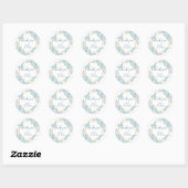 Eenvoudig Blauw Waterverf Bloemen Baby shower Clas Ronde Sticker (Vel)