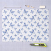 Eenvoudig blauw Waterverf vlinderpatroon Tissuepapier (Craft)