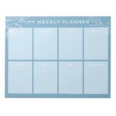 Eenvoudig blauw weekplanner notitieblok (Voorkant)