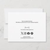 Eenvoudig blauw Wit Bedrijf Sociale Dank u Bedankkaart (Achterkant)