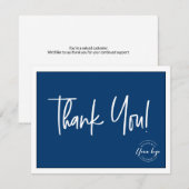 Eenvoudig blauw Wit Bedrijf Sociale Dank u Bedankkaart (Voorkant / Achterkant)