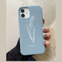 Eenvoudig Blauw Wit Esthetisch Bloemmotief Geperso
