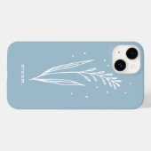 Eenvoudig Blauw Wit Esthetisch Bloemmotief Geperso Case-Mate iPhone Case (Achterkant (horizontaal))