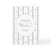 Eenvoudig blauw & wit geschilderd Happy Mothers Da