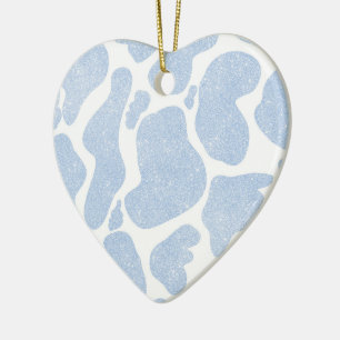 Eenvoudig blauw, wit, groot koeienvangers — dier keramisch ornament