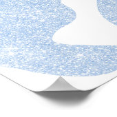 Eenvoudig blauw wit — grote Koe — dierlijke afdruk Poster (Hoek)