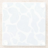 Eenvoudig Blauw Wit Grote Koe Vlekken Dierenpatroo Glazen Onderzetter (Achterkant)