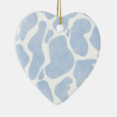 Eenvoudig Blauw Wit Grote Koe Vlekken Dierenpatroo Keramisch Ornament (Rechts)