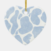 Eenvoudig Blauw Wit Grote Koe Vlekken Dierenpatroo Keramisch Ornament (Voorkant)