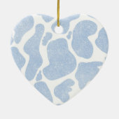 Eenvoudig Blauw Wit Grote Koe Vlekken Dierenpatroo Keramisch Ornament (Achterkant)