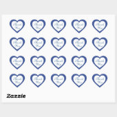 Eenvoudig blauw wit hart dank u stickers (Vel)