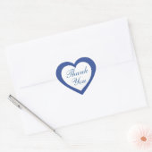 Eenvoudig blauw wit hart dank u stickers (Envelop)